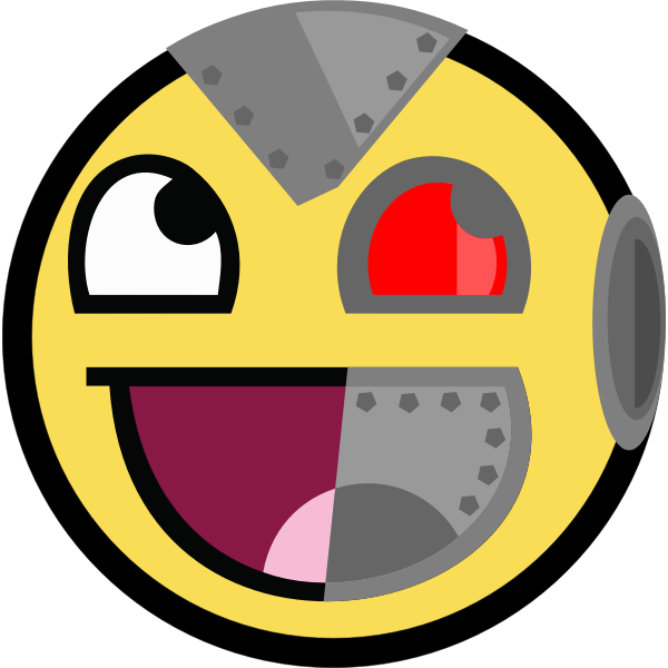 Awesome cyborg smiley