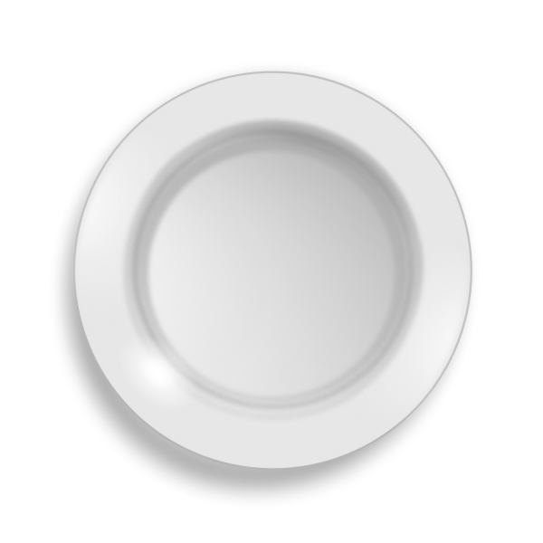 Vector clip art of empty white plate