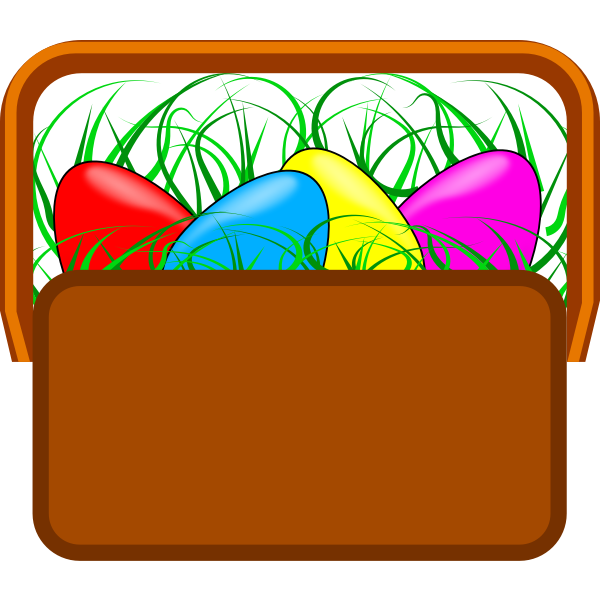 Easter basket vector drawing