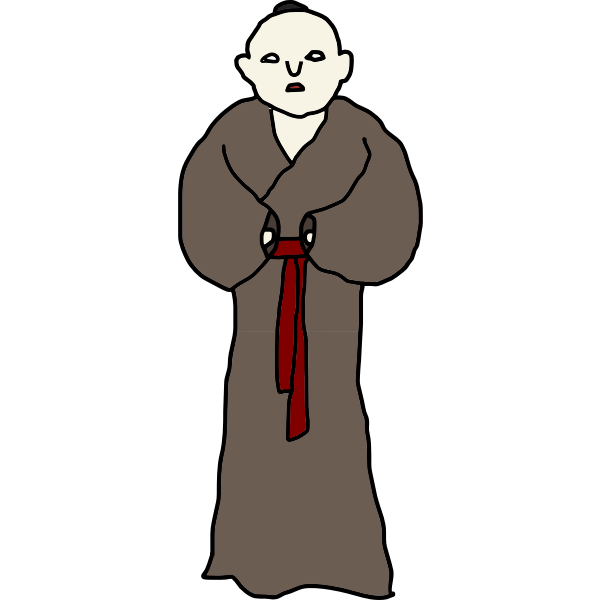 Asian monk vector drawing