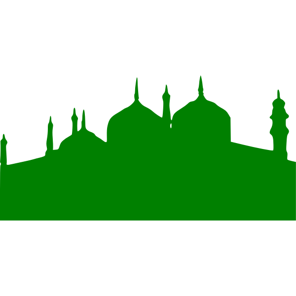 Vector clip art of green silhouette of a mosque