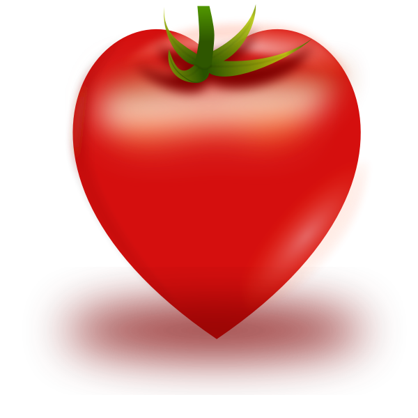 Vector illustration of heart shaped tomato
