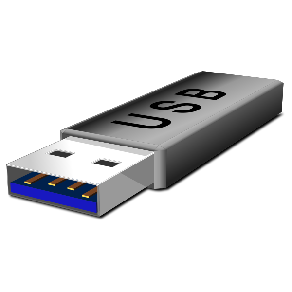 Vector clip art of grey USB flash stick