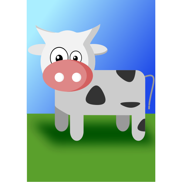 Vector illustration of cute cartoon cow