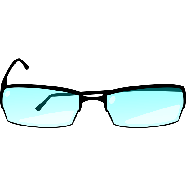 Eyeglasses with blue glass