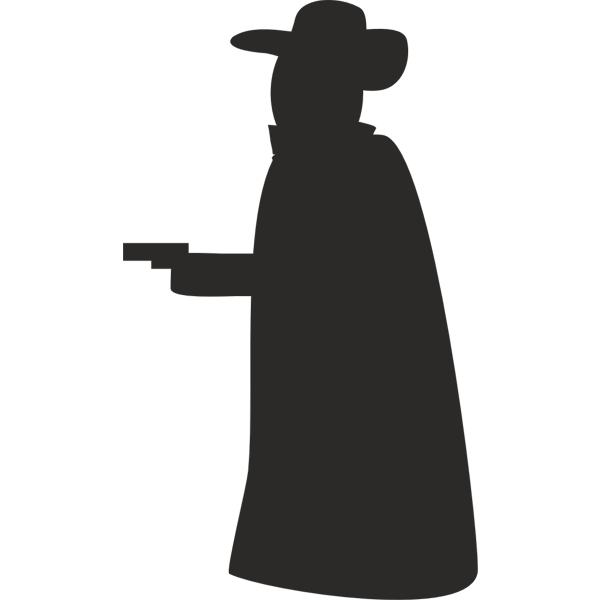 Vector clip art of silhouette of a robber