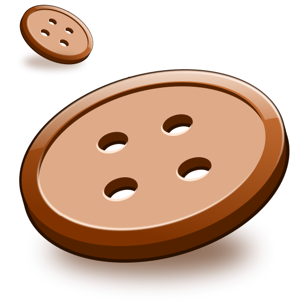 Vector image of two brown sewing buttons