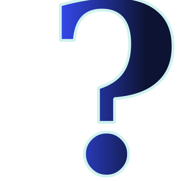 Vector clip art of shady blue question mark