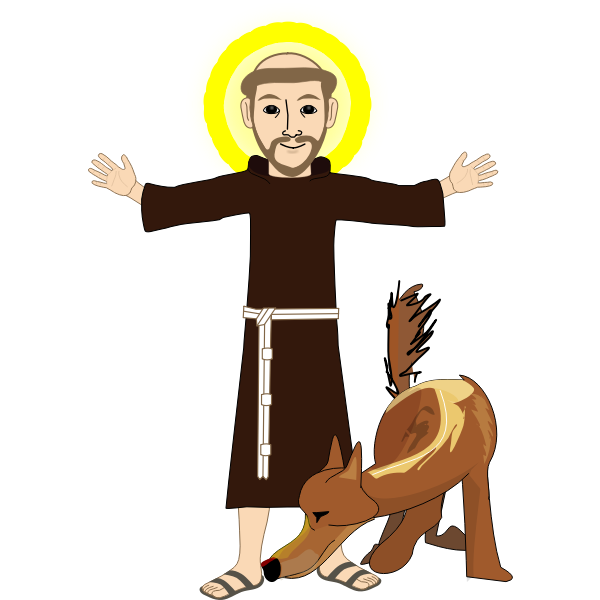 Saint and dog