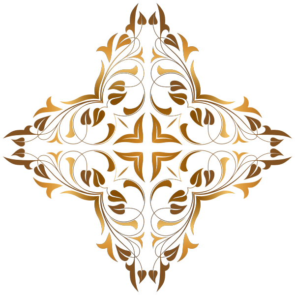 Gold flower design element vector drawing