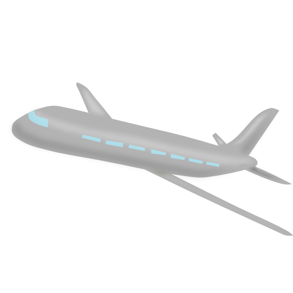 Gray airplane vector