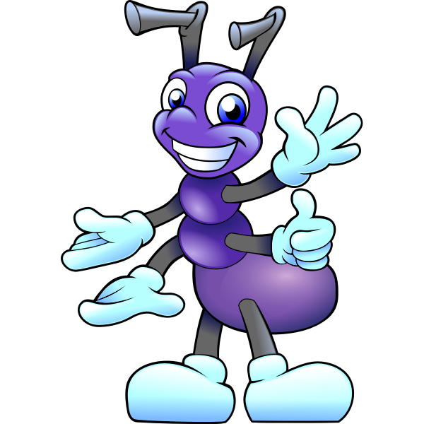 Friendly purple ant