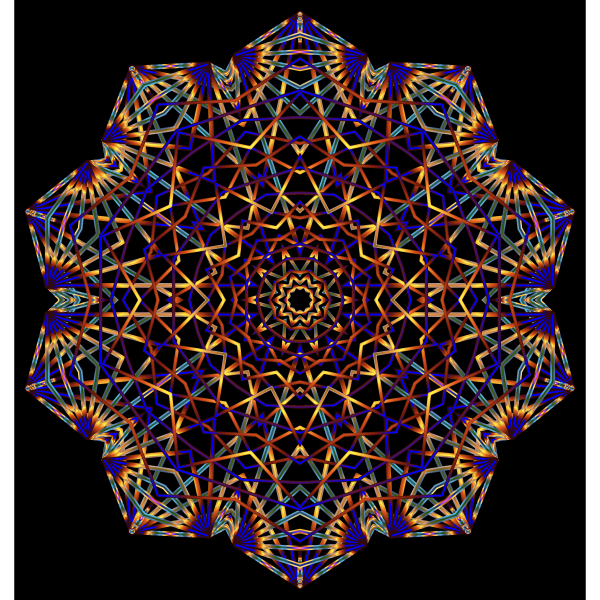 Prismatic Mandala Line Art