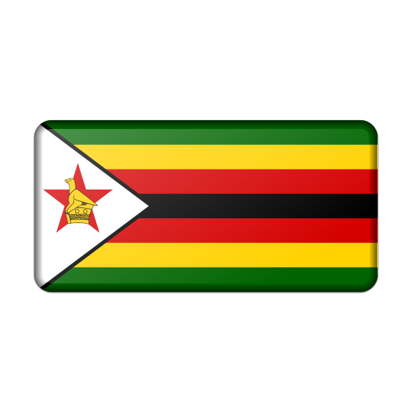 Flag of Zimbabwe (bevelled)