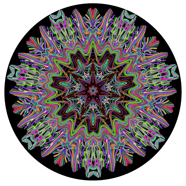 Prismatic Mandala Line Art