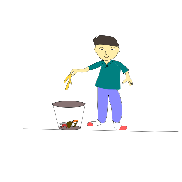 Guy throwing banana peel