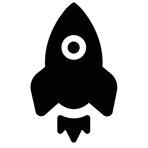 Cartoon rocket silhouette