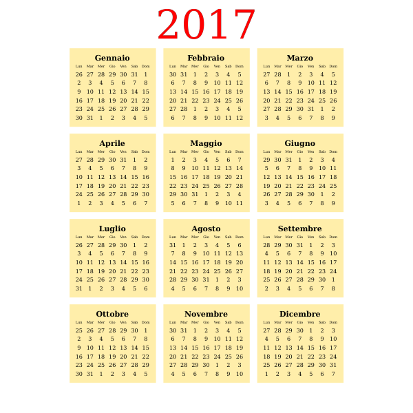 Calendario 2017