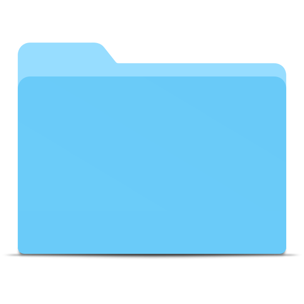 Blank blue folder without solid lines