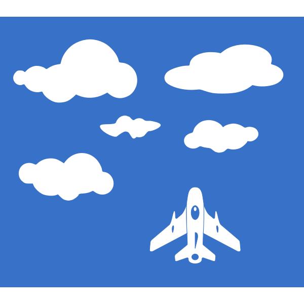 Airplane in clouds