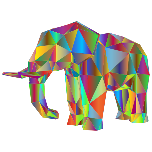 Prismatic Low Poly Elephant