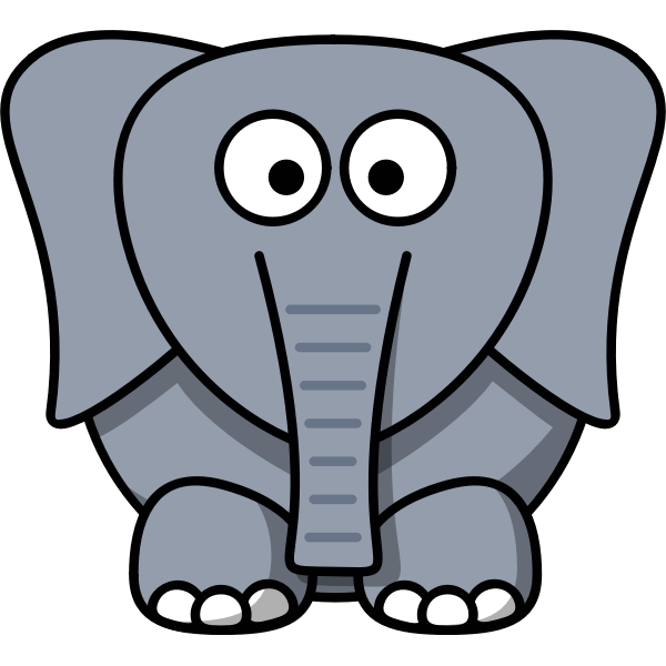 Vector drawing of funny kid cartoon elephant