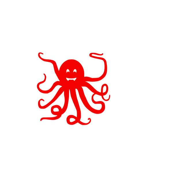 Cute Octopus Red Color