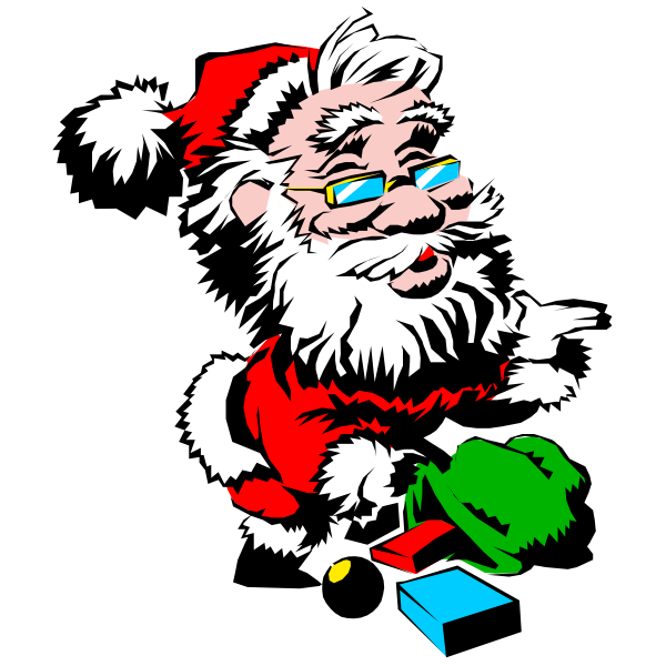 Cool Santa with presents