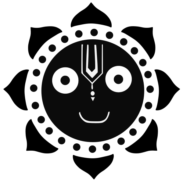 hindu symbol Puri black and white