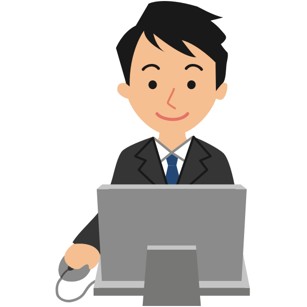 Male computer user vector drawing