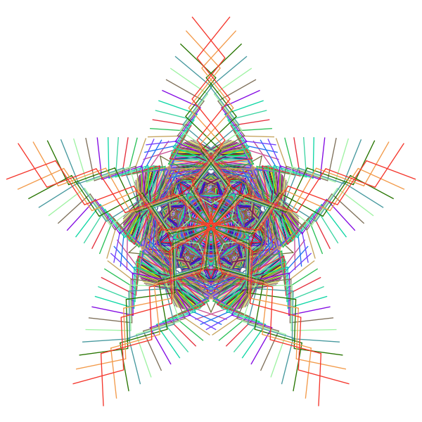 Prismatic Star Line Art