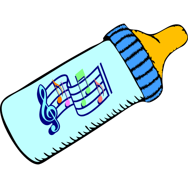 Baby bottle and music