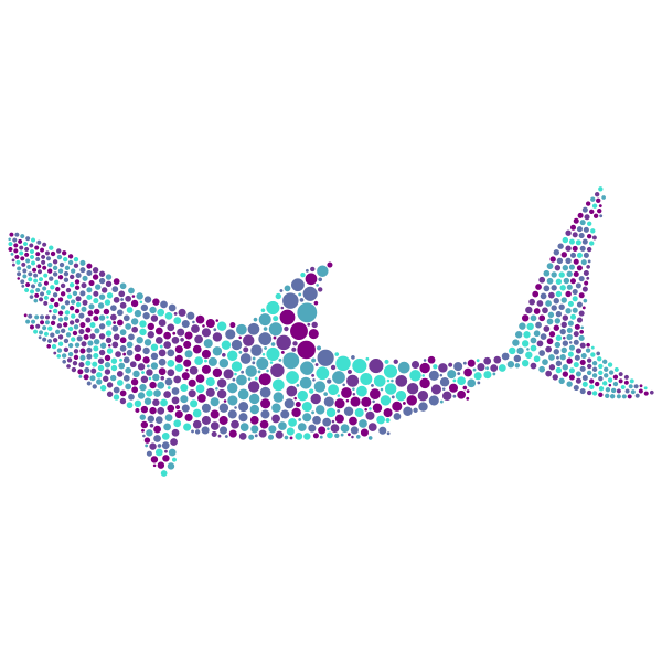 Shark with colorful dots