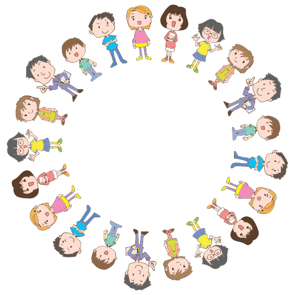 Kids in circle vector image