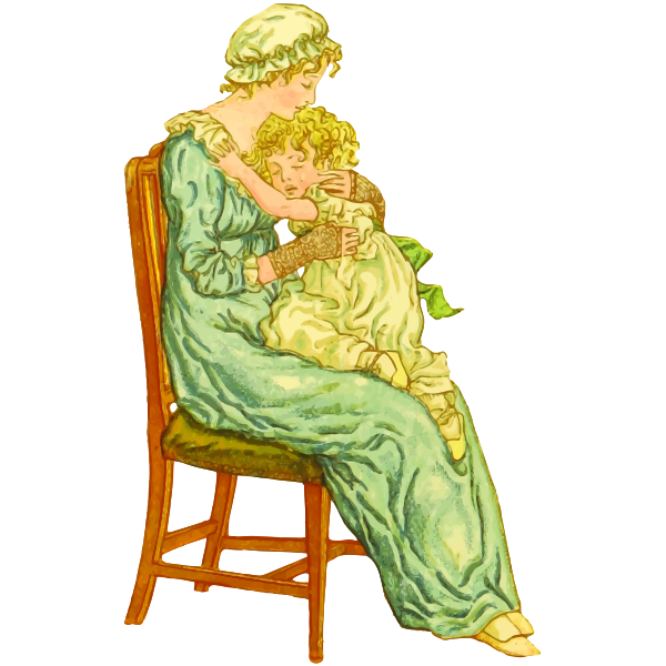 Mother and child in vintage style