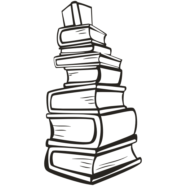 Stack of books in black and white