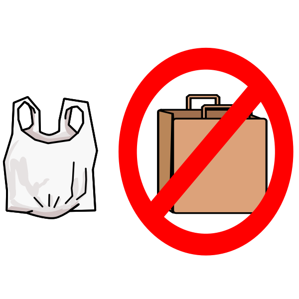 ''No paper bags'' allowed