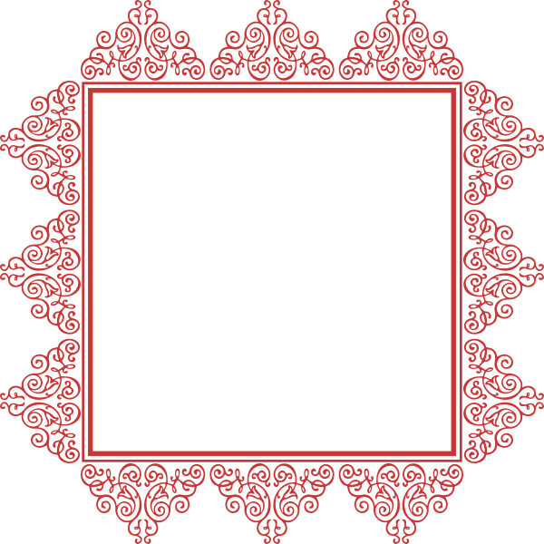 Square frame in red color