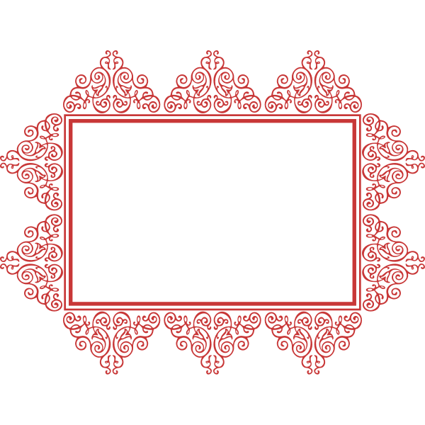 Rectangular frame in red color