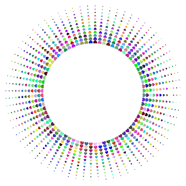 Hearts Sun Burst Prismatic