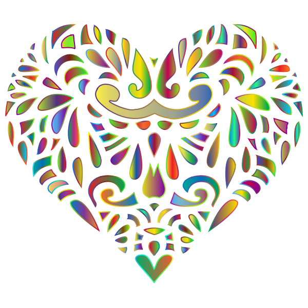 Decorated Prismatic Heart