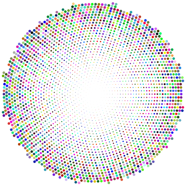 Prismatic Fading Dots Circle