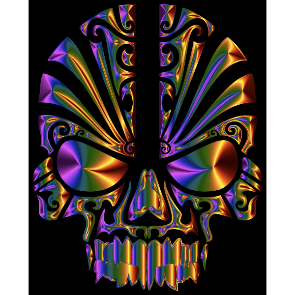 Tribal Skull Silhouette 2 Chromatic