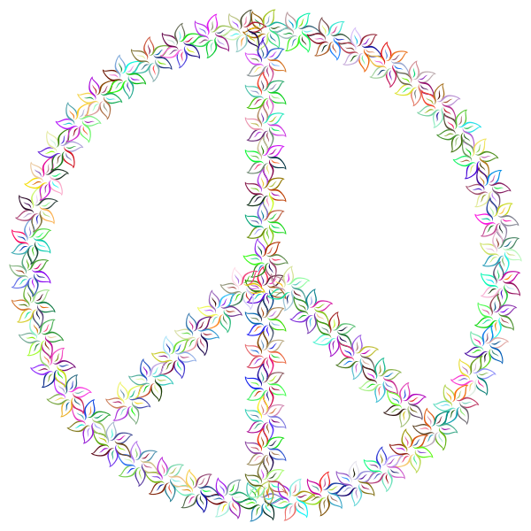 Floral Peace Sign Prismatic