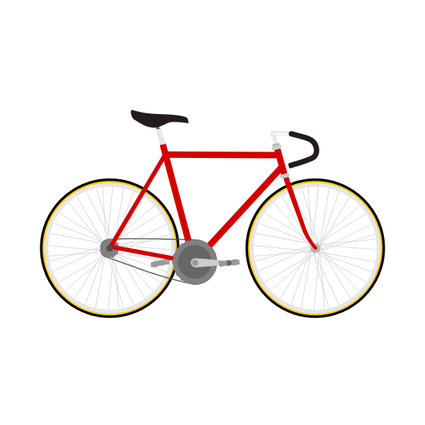 Fixed gear bicycle, flat design