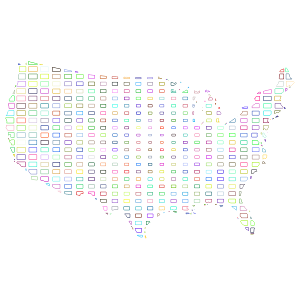 United States Map Grid Design II Prismatic