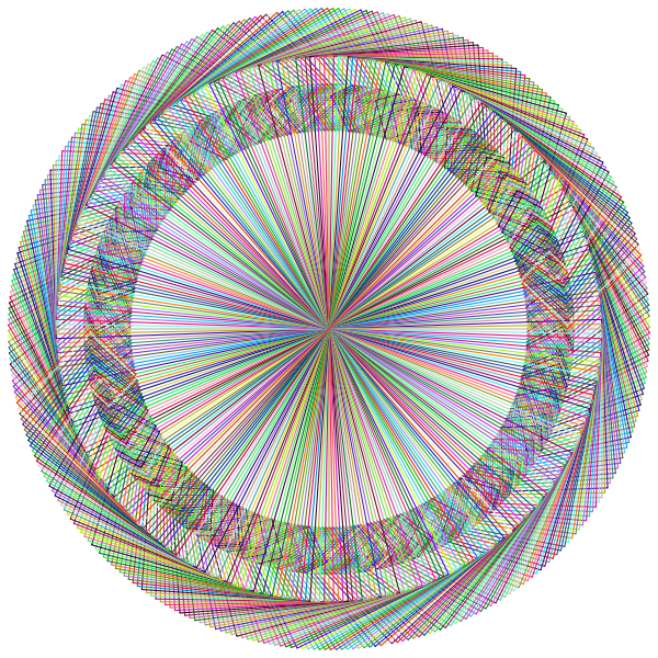 Prismatic Geometric Radial Line Art No BG