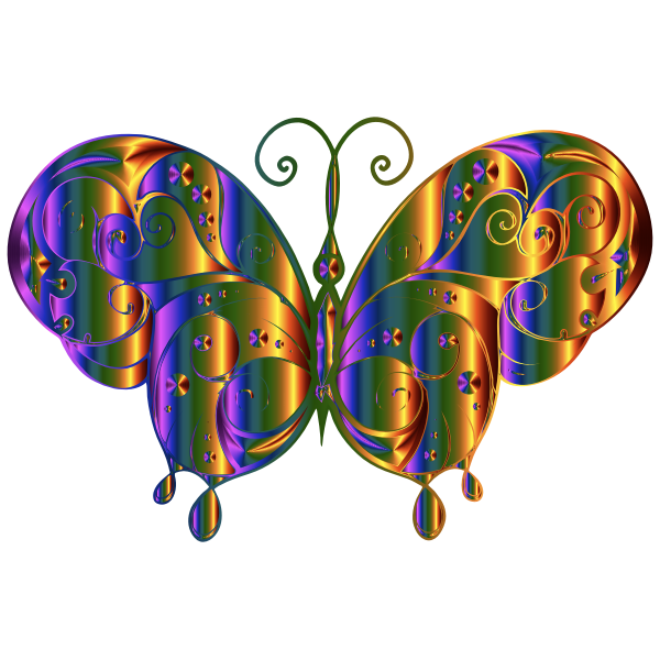 Flourish Butterfly Silhouette Chromatic