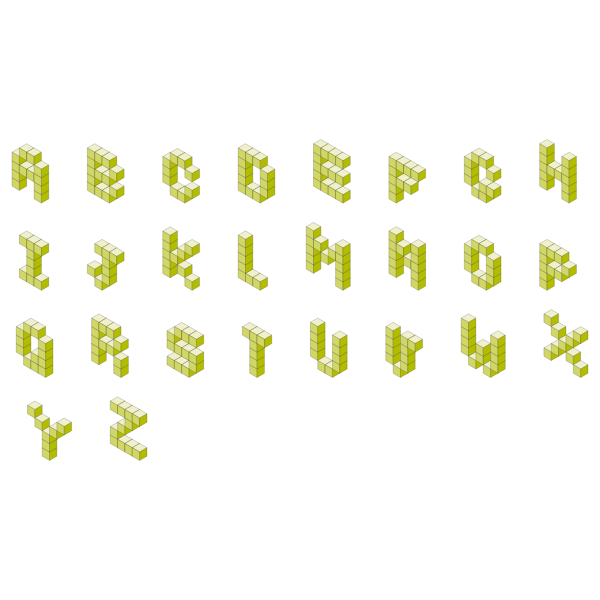 Isometric Font Alphabet 3