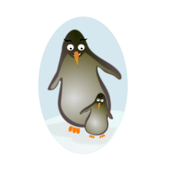 penguin father and son